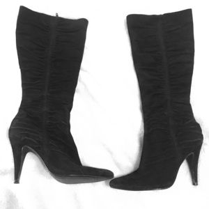 suede high heel boots